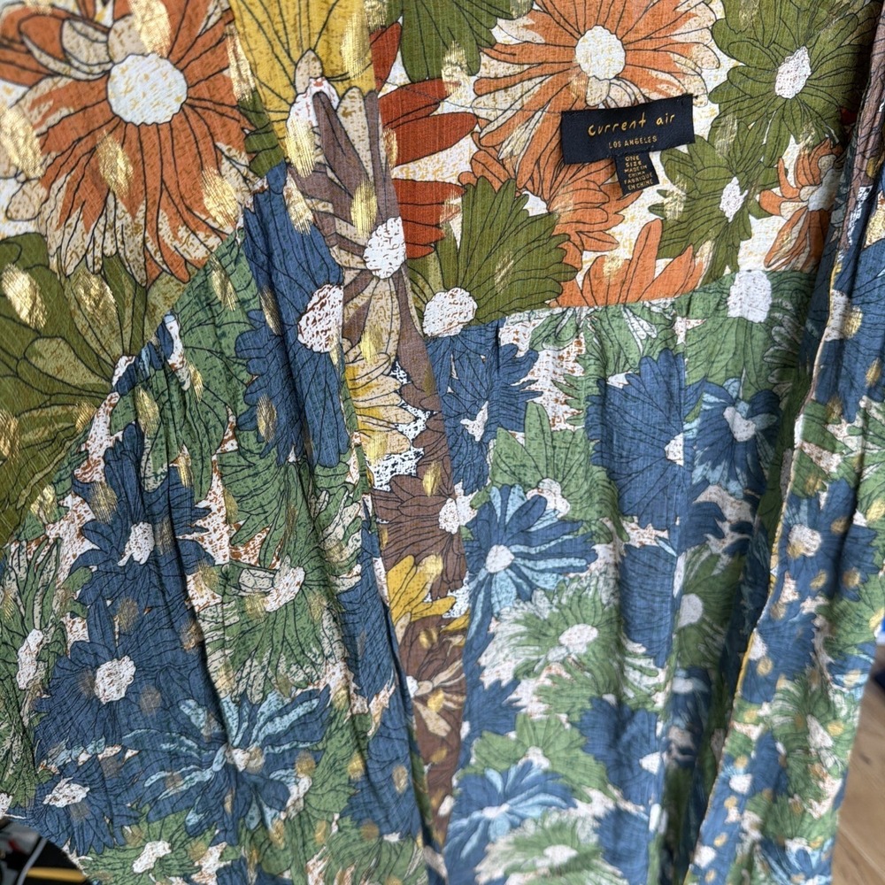 Anthropologie Current Air Floral Shine Duster Kimono OS‎ Boho Festival Ethereal - Picture 4 of 6